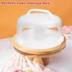 Cake Carrier with Lid and Handle, Fit 10’’ Cake Stand with Lid, Cake Transport Storage Container, Cake Containers Cover Stand with Lids, 3 Secure Side Closures (White)