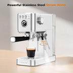 CHULUX Elite Espresso Machine 20 Bar, Compact Stainless Steel Hot and Ice Espresso Coffee Maker with Steam Wand for Americano, Latte, Cappuccino & Home Barista Brewing, Sliver
