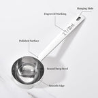 Long Handle Coffee Scoop: 5.98 Inch 18/8 Stainless Steel 2 Tablespoon Metal Measuring Spoon Tbsp Scoop for Coffee Beans, Grounds Coffee, Coffee Powder, Tea, Tall Jars (2Tbsp/30ml)