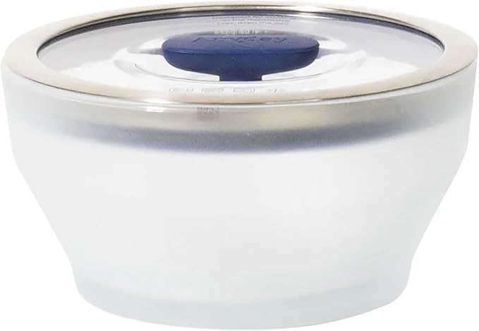 Anyday 4-Cup Microwave Cookware & Glass Container with Glass Lid, Plastic-Free Deep Food Storage | Stackable Airtight Steamer with Vented Lid for Microwave-Safe Reheating, Steaming Vegetables & Rice