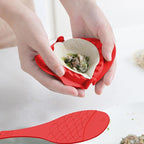 SUPVOX Dumplings Making Molds Set 4pcs Red Dumpling Skin Makers Manual Kitchen Gadget Easy Dough Wrappers Press Tool for Family Cooking