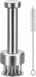 Meat Tenderizer Stainless Steel with Sharp Needles for Steak Chicken Pork Fish, Suitable Meat Tenderizer Tool with Cleaning Brush for BBQ or Kitchen
