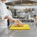 TrueCraftware- 20" X 15" X 1/2” Cutting Board for Kitchen Yellow Color Plastic- Durable Color Coded Kitchen Cutting Board Chopping Board Non Slip Cutting Mat for Meat Vegetables Dishwasher Safe