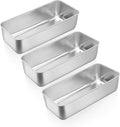 E-far Loaf Pan for Homemade Bread-3 Pack, 12” x 5” Large Stainless Steel Loaf Pans, Long Metal Bread Baking Mold for Banana Cake Meatloaf Sourdough Lasagna, Nontoxic & Dishwasher Safe