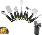 7pcs Stainless Steel Kitchen Gadgets Cooking Tools Set Cheese Grater Pizza Wheel Can Opener