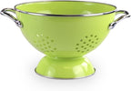 Reston Lloyd, 1.5 Quart Powder Coated Steel Kitchen Strainer Basket for draining Pasta, Vegetable and Fruit, Chrome Handles and Wide Stable Base, Lime