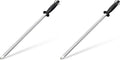Utopia Kitchen Knife Sharpener Rod 12 Inch, Professional Honing Rod for Knife Sharpening with Hanging Hook, Black (Pack of 2)