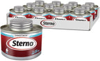 Sterno Fuel Cans - 6-Hour Burn, (12-Pack) Chafing Dish Fuel Can Burners for Food Warmer, Resealable Twist Chafer Fuel Canned Heat, Handy Wick