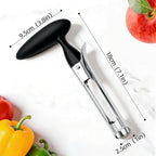 Apple Corer, Apple Corer Tool, Premium Stainless Steel Core Remover Tool with Ergonomic Non-Slip Handle, Sharp Serrated Blade for Easy Core Removal, For Apples, Pears and Bell Peppers(Black)