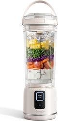 Sangcon Personal Portable Blender for Shakes & Smoothies, 6000mAh Cordless USB-C Rechargeable Blender with 2 Blend Modes, Leakproof Travel Lid, Dishwasher Safe, Ideal for Gym Office Kitchen, BPA-Free