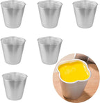 6 Pcs Popover Pan, Aluminium Pudding Tin Cup Baking Maker, Individual Muffin Chocolate Molten Brownie Tumbler Raspberry Souffle Cupcake Pudding Mould - Five-Petaled Flower Shape 3"x 2.8"