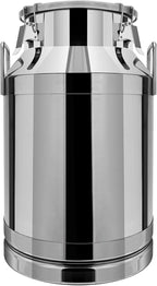 304 Stainless Steel Milk Can Large 12L-60L Capacity Milk Bucket Ice Buckets Bar Tools Wine Pail Bucket Milk Can Tote Jug with Sealed Lid Heavy Duty for Milk and Wine Liquid Storage (40L)