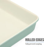 Martha Stewart Gallen 9 Inch Square Nonstick Carbon Steel Cake Pan - Teal Durable Baking Pan for Cakes, Brownies & Desserts