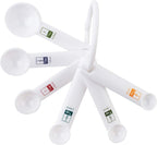 Fox Run 6-Piece Plastic Measuring Spoon Set White, 1.6 x 9 x 3 inches
