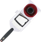 Zyliss Easy Control Handheld Slicer - Vegetable Slicer & Chopper - Fruit Cutter - Handheld Slicer with Two Stainless Steel Blades - Dishwasher Safe - White/Red, 13 inches