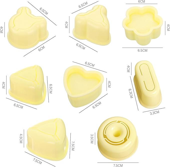 3 Pack Rice Ball Mold, Sushi Mold Diy Sushi Cooking Tools For Japanese Boxed Meal Children Bento,Kitchen Tools Sushi Plates Rice Ball Mold Non Stick Sushi Rice Making Kit (Yellow, Mouse)