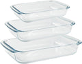 Basics Tempered Glass Oblong Baking Dishes Bundle- 1 Quart, 1.5-Qt and 2-Qt, 3 Pcs Set
