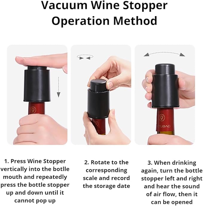 1 Vacuum Wine Stopper 1 Wine Aerator Pourer Aerating Spout with 1 Wine Foil Cutter Tool, Wine Bottle Stoppers set Reusable Wine Preserver Keep Fresh, Perfect Wine Accessory Gift for Wine Lovers