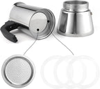 Sivaphe 9 Cup Stovetop Espresso Coffee Maker Replacement Infuser Parts Only for 450ml Stainless Steel Italian Moka Pot, 1 Filter and 3 Silicone Gasket Seals