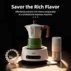 Bincoo Espresso Maker Stovetop,Camping Moka Pot 2 Cup/120ML,Stove Top Espresso Italian Coffee Maker,Easy to Use (White-green)