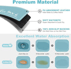 Findosom Dish Drying Mat, 12"x 20" Super Absorbent & Hide Stain Coffee Mat, Cuttable Drying Mat for Kitchen Counter, Coffee Bar Accessories, Under Dish Rack, Coffee Maker, Espresso Machine, Blue