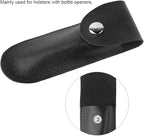 Bottle Opener Leather Case, Black PU Professional Wine Opener Leather Bag Bartender Essentials Wine Tool PU Bag
