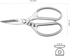 8.5" Kitchen Scissors for Food Chef Scissors Heavy Duty Culinary Scissor Full Metal Professional Sharp Kitchen Shears for Cooking Chicken Meat Pizza, Silver