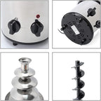 Chocolate Fountain Machine 4 Tier Electric Chocolate Fondue Fountain Machine 4-Pound Capacity for Chocolate Candy Butter Cheese