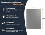 Oven Liners for Bottom of Oven - 4 Pack Large Heavy Duty Mats, 17”x25” Non-Stick Reusable Liner for Electric, Gas, Toasters, Grills - BPA & PFOA Free Kitchen Accessory to Keep It Clean (Silver)