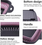 Collapsible Colander Set, Square Round Triangles Silicone Kitchen Strainer Perfect for Draining Pasta Vegetable fruit 2 PCS (10.8"L x 8.6"W x 2"H, Red & Green)