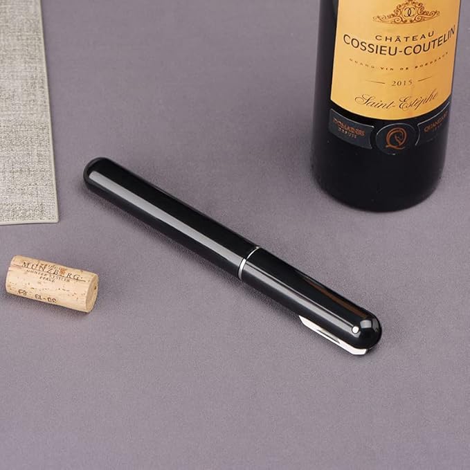 IPEROT Wine Bottle Opener, IPEROT Air Pressure Wine Corkscrew With Cutting Wine Bottle Foil Knife, Effortlessly Open Wine Bottles Without Damaging Corks, Easy-to-Use(Black)