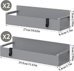HuggieGems 4 Pack Magnetic Spice Rack Organizer for Refrigerator and Oven, Dark Grey Fridge Organizers and Storage for Kitchen