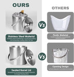 3L Double-Wall Insulated Stainless Steel Ice Bucket with scoop for Cocktail Bar - Metal Ice Bucket for freezer with Lid for parties, Camping,and More!champagne bucket,bar cart accessories (silver)