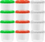 EONJOE 16 oz Plastic Freezer Containers with Lids 2 Cup Food Storage Container BPA Free Stackable Airtight Dishwasher Safe,12 Pack