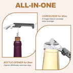 uxcell 2 Pcs Wine Opener, Bottle Opener Keychain, Durable Stainless Steel Waiter's Corkscrew, Compact All-In-One Home Bar Tool for Bar, Party, Wedding, Home, Travel, Silver