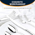 NICE KITCHEN Silverware Set, 40 Piece Stainless Steel Cutlery Sets for 8, Heavy Duty Flatware, Mirror Polished Forks Spoons and Knives Set, Reusable Utensils for Home Kitchen, Dishwasher Safe