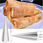 30 Pack Cream Horns Molud Set, Large Stainless Steel Canolis Forms Cannoli Kit for Baking Cannolis, Croissant Shell, Cream Roll Dessert, Safety Filled Edges