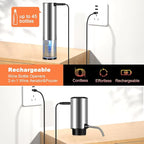 Electric Wine Bottle Opener Set, with Luxurious Wooden Gift Box, 2-in-1 Electric Decanter Wine Aerator & Dispenser, Vacuum Stopper, Foil Cutter, Automatic Wine Opener for Wine Lovers Home Bar