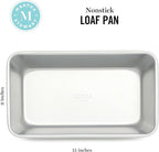 Martha Stewart Gallen 9 Inch Nonstick Carbon Steel Loaf Pan - Silver Durable Bakeware for Bread, Meatloaf & Cakes