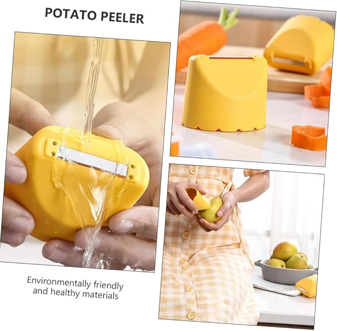 3Pcs Anti-splash Paring,Household Grater Planer Multi-Function Self-Stand Easy-Pouring Vegetable Slicer Storage Anti Splash Peeler Kitchen Peeling Tool (Green)