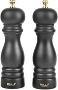 BILL.F Salt and Pepper Grinder Wooden Pepper Mill Grinder Salt Pepper Shakers Set of 2 with Adjustable Ceramic Rotor- 7 Inch