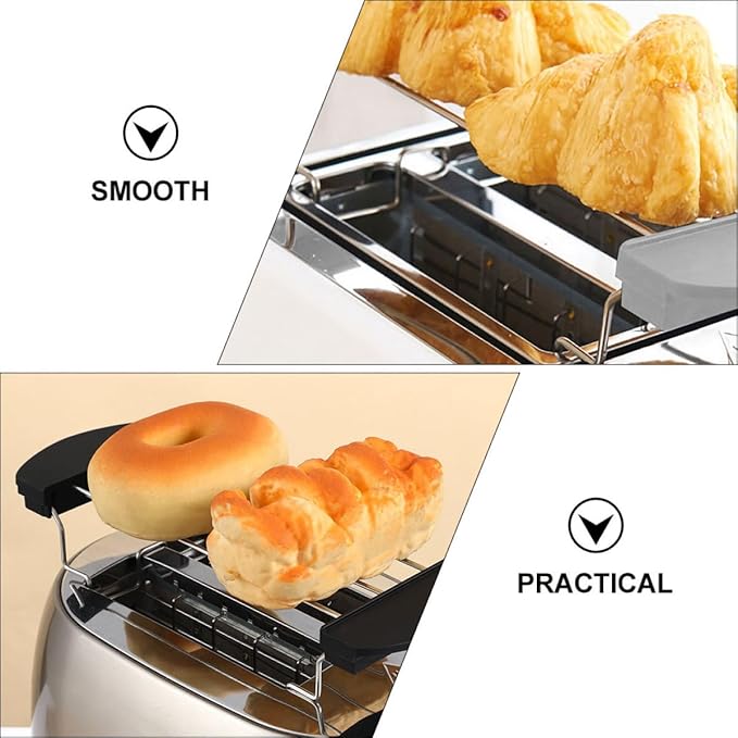 OSALADI 2Pcs Toaster Warming Rack and Stainless Steel Bread Slice Holder for Kitchen Sandwich Toast Oven Use