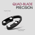 GOBETTER 2 Pcs Wine Foil Cutter Magnetic Design, 4 Stainless Blades Foil Remover Wine Bottles Opener Accessory, Removes Foil Top Effortlessly for Wine Lovers, Black