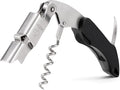 Wine Key - Heavy Duty Waiter Corkscrew, Premium 420 Stainless Steel Compact Wine Opener with Double Hinged, Foil Cutter and Bottle Opener, Gifts for Servers, Sommelier, Bartenders - Black