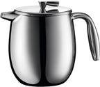 Bodum 17 oz Columbia Thermal French Press Coffee Maker, Insulated Double Wall Stainless Steel, Chrome