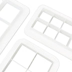 6Pcs White Square Cookie Cutter Set, Geometric Multicutter Square Cake Fondant Cutter, Cookie Cutter Biscuit Cutters Cake Decorating,Baking Tools and Accessories(3 Size）