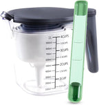 11 Pieces Measuring Cups and Spoons set, Includes 10 Stackable Measuring Cup with Lid and 1 Adjustable Measuring Spoon, Measuring Spoons Set for Liquid and Dry, BPA Free, Dishwasher Safe