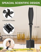 2Pack Meat Chopper, Heat Resistant Meat Masher for Hamburger Meat, Ground Beef Smasher, Nylon Hamburger Chopper Utensil, Meat Ground, Non Stick Mix Chopper Mix and Chop, Meat Masher Tool Gift