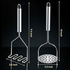 2 Pcs Potato Smasher, Mashed Potato Masher, Stainless Steel Masher Kitchen Tool for Avocado, Bean, Fruit, Vegetables, Food