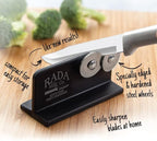 Rada Cutlery Quick Edge Knife Sharpener (R119), 3.5" x 2", Stainless Steel Wheels